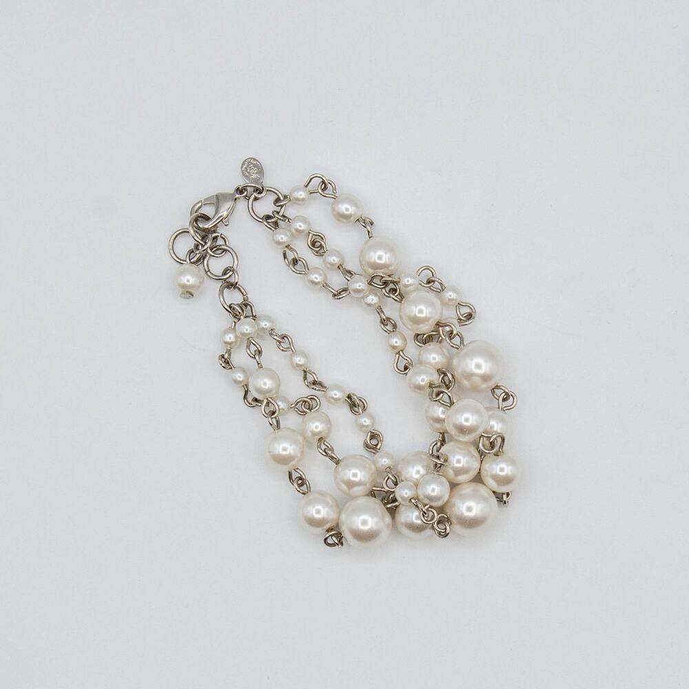 PREMIER DESIGNS Vintage Multi Strand Pearl Cluster Layered Bracelet Retired
